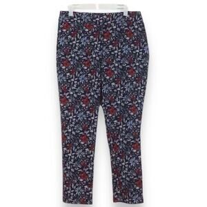 Carolina Belle Navy Floral Work Office Trouser Pant size 6